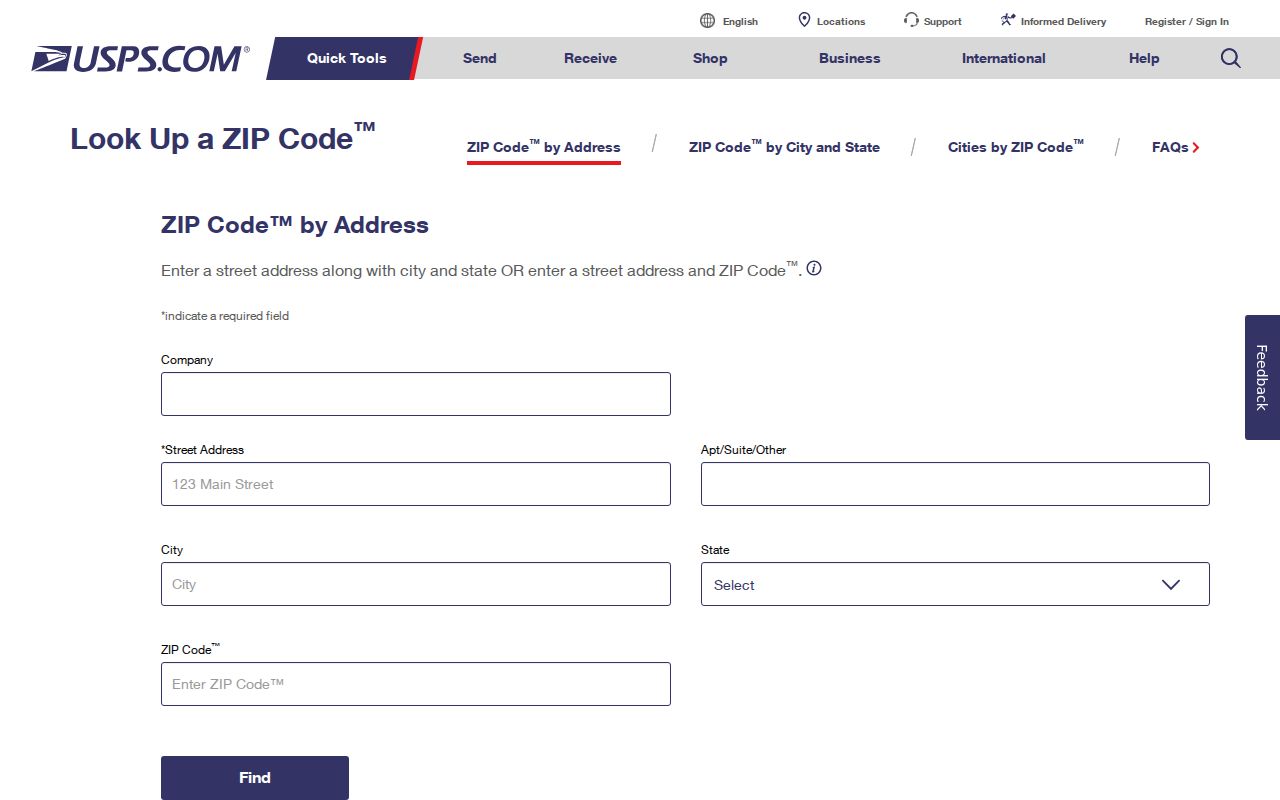 USPS ZIP Code Lookup by Address interface for Lauderhill